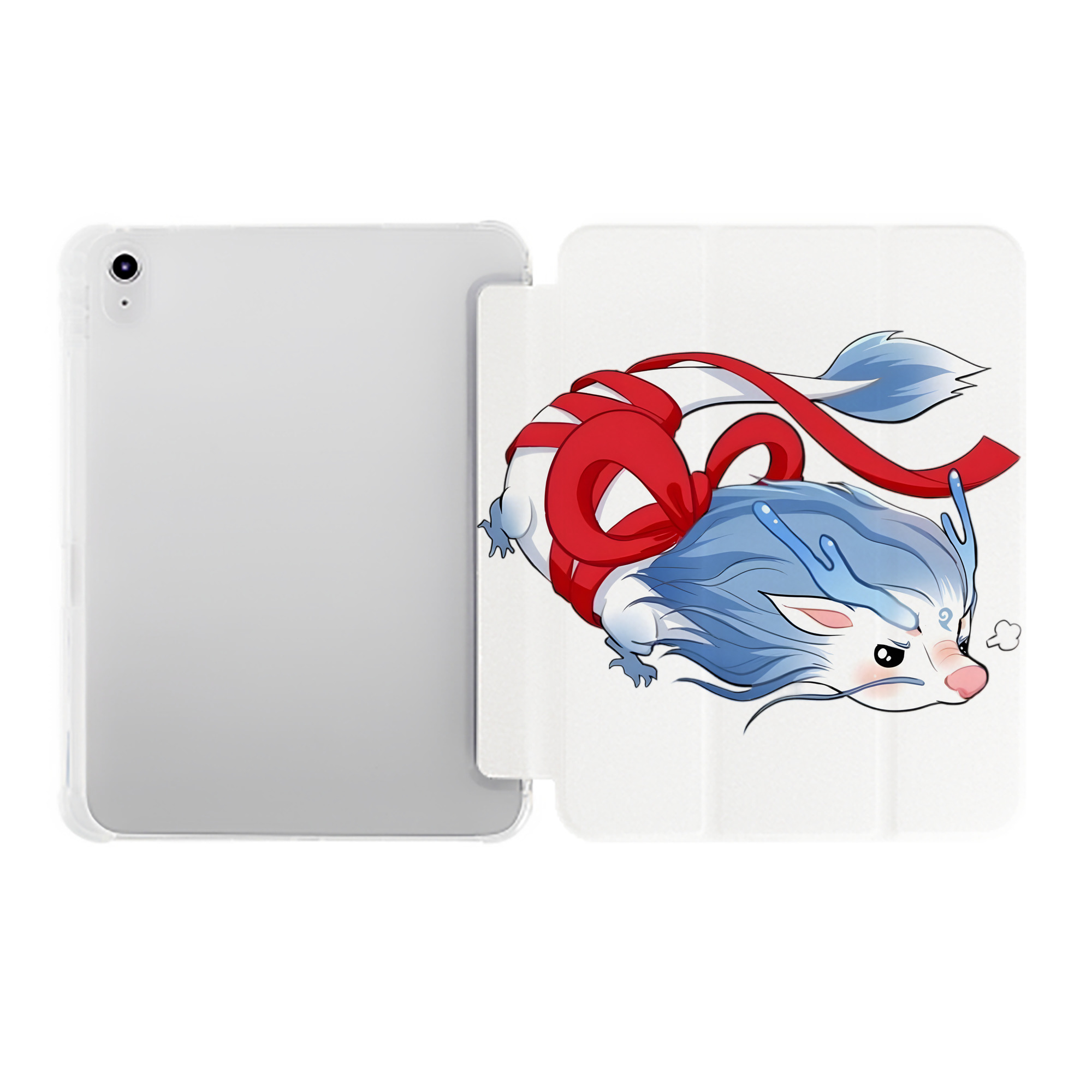 （画像用） Ne Zha 2 ナタ 魔童の大暴れ IPad ケース ペン収納付き 三つ折りスタンド PUレザー×シリコン 対応機種9.5/10.5/10.9インチ